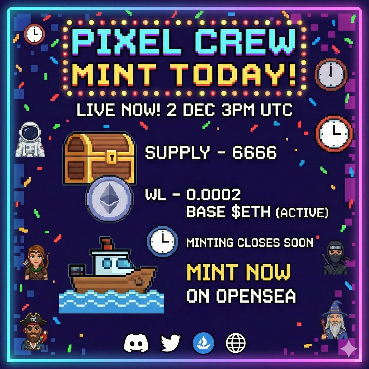 Pixel Crew | FCFS Free Mint tweet media