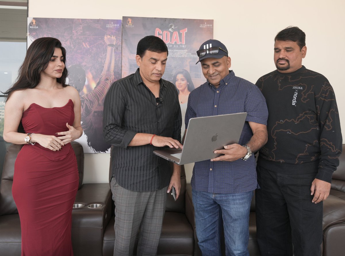 MahatejaC's tweet image. A Big thanks to Producer &amp;amp; FDC Chairman #DilRaju garu (@DilRajuProdctns) for launching the #GOATTheMovie Teaser. 🙏

Your constant support means a lot to our entire team!❤️

Teaser Link🔗 youtu.be/n26QbDJxkzM 

@sudheeranand @divyabarti2801 @leon_james #Manisharma @MahatejaC…