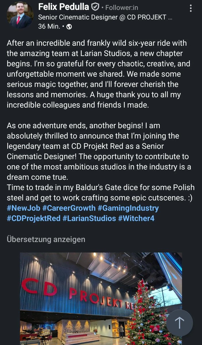 RNGnoticias's tweet photo. Tras atravesar infinidad de controversias respecto al lanzamiento de su ultimo juego, CD Projekt Red busca recuperar la confianza de los jugadores incorporando a sus filas a unos de los artistas cinemáticos del exitoso Baldur's Gate 3 para el próximo The Witcher 4. https://t.co/klVG6Tg9sN