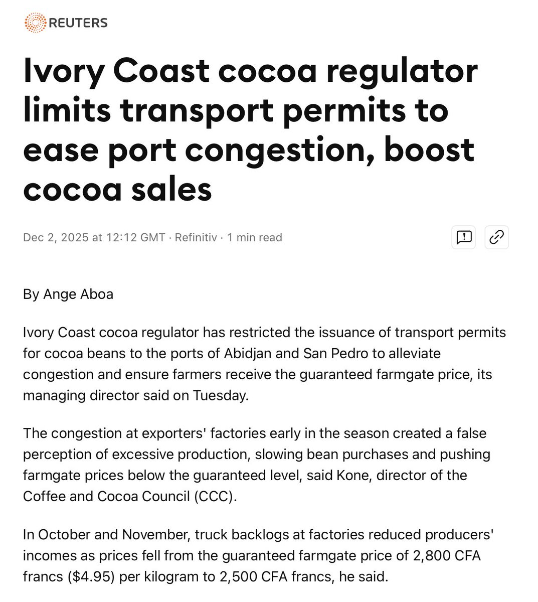 Rebelty_8's tweet image. #cocoa backlogs huh... to much coming in it looks like I say ;) we where hitting 100k&apos;s while creating a backlog... and farmers where even expecting more in December vs November, this could mean a steady higher arrival into January