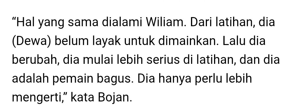 dancingardhi's tweet photo. @khukhuruyukh81 @Persib_world Bukan masalah jarang dimainkan, pemain yang masuk starting line up juga pasti dari hasil latihan. Kalo fucked up di latihan mah ya wilujeng sih a. Itu di artikel nya simamaung https://t.co/tmfm6u6570
