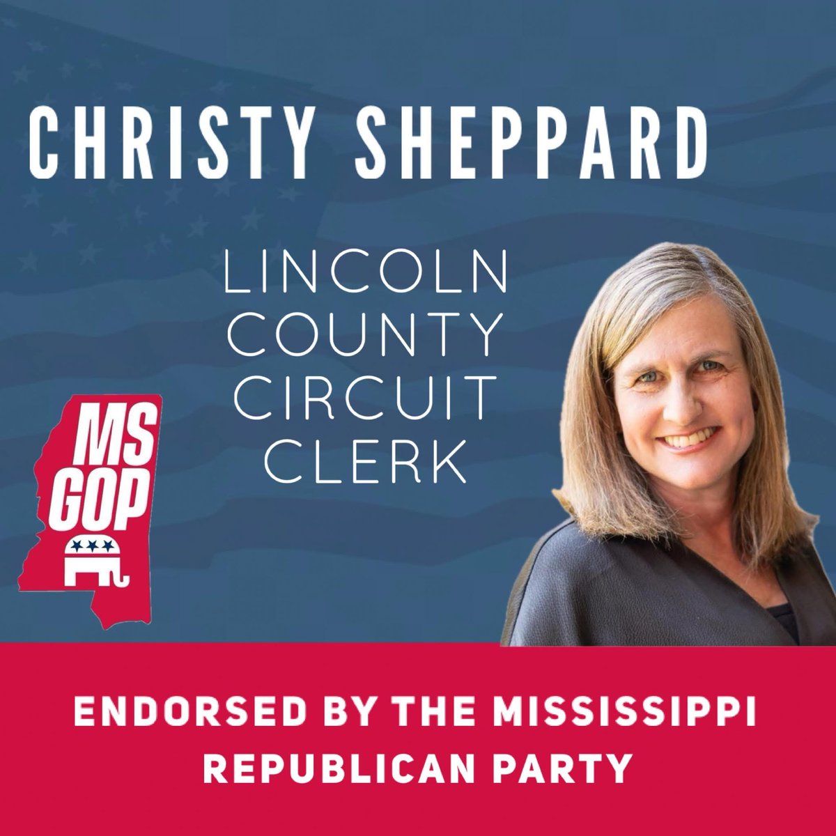 There are important runoff elections in many parts of our state today. In Lincoln County, I hope you will support the Republican Party endorsed candidate for Circuit Clerk, Christy Sheppard. Please be sure to vote  by 7:00 p.m. tonight.