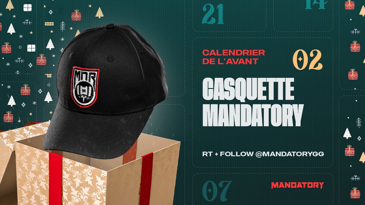 Montre ton amour pour le club partout où tu vas ❤️

Aujourd'hui, on te fait gagner une casquette officielle Mandatory !🔨

Pour participer :

👥Follow <a href="/MandatoryGG/">MANDATORY</a>
🔁RT

TAS le 9/12