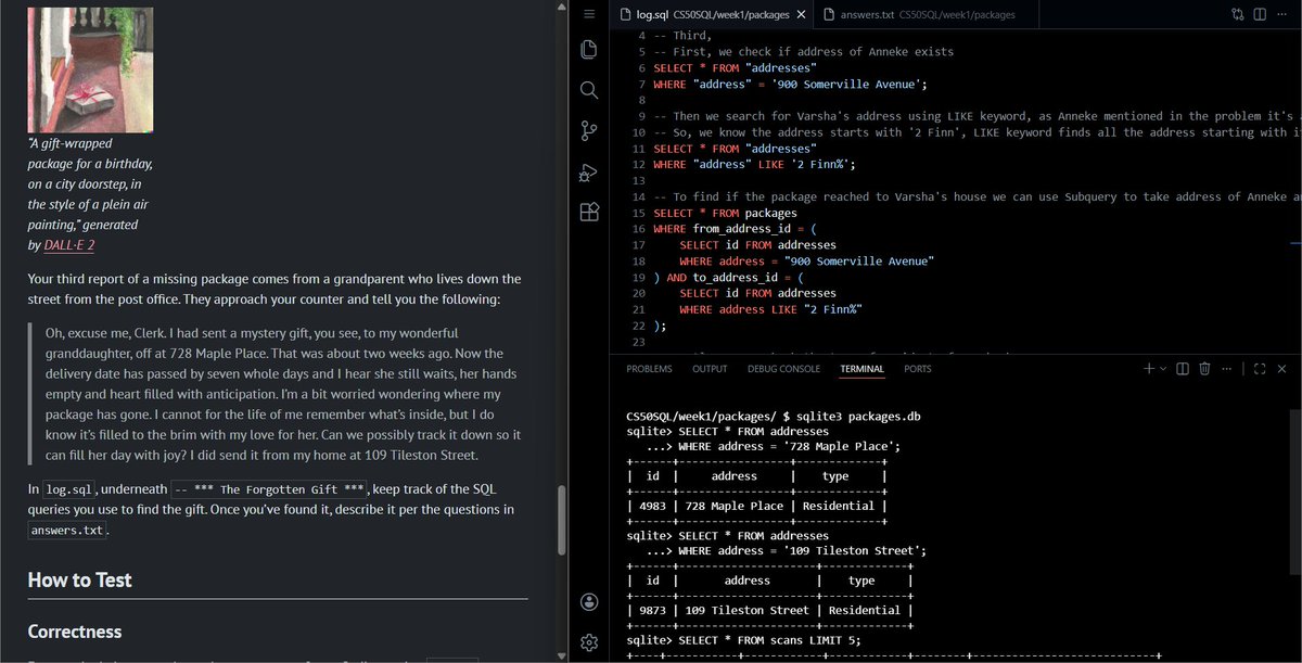rohansutar0804's tweet image. ✅Day 41 of #100DaysOfCode
• Started Problem Set 1 of @CS50 SQL (a bit tricky, but I got it!) 🔗
   • Solving Packages, Please 
• Studied ML concepts: Clusters &amp;amp; Reinforcement Learning
• Practiced Python questions (Stack &amp;amp; Queue) 🐍

A good and productive day!
#LearnInPublic