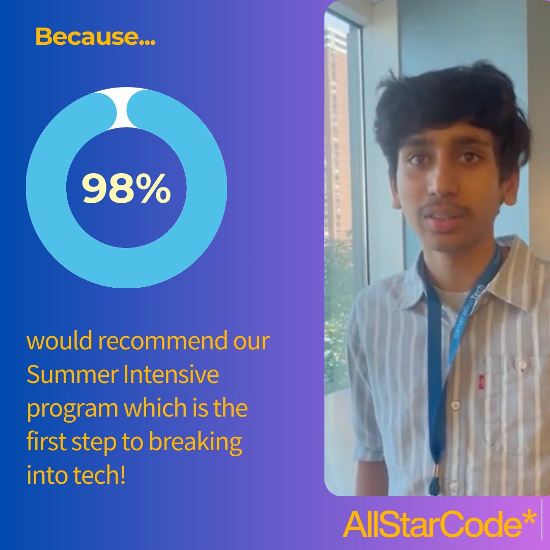 AllStarCode's tweet image. These Scholars know the unwritten rules now. Someone had to teach them.

AllStarCode* answers those questions—mock interviews, resume feedback, referrals to corporate partners, mentorship from people who&apos;ve already navigated their first year in tech.

www.allstarcode,org/appeal