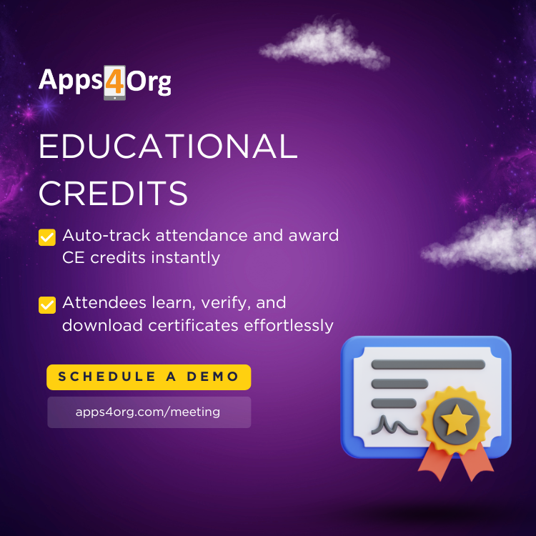Apps4OrgCOM's tweet image. Educational Credits

#Apps4Org #Conferenceapp #Educationalcredits