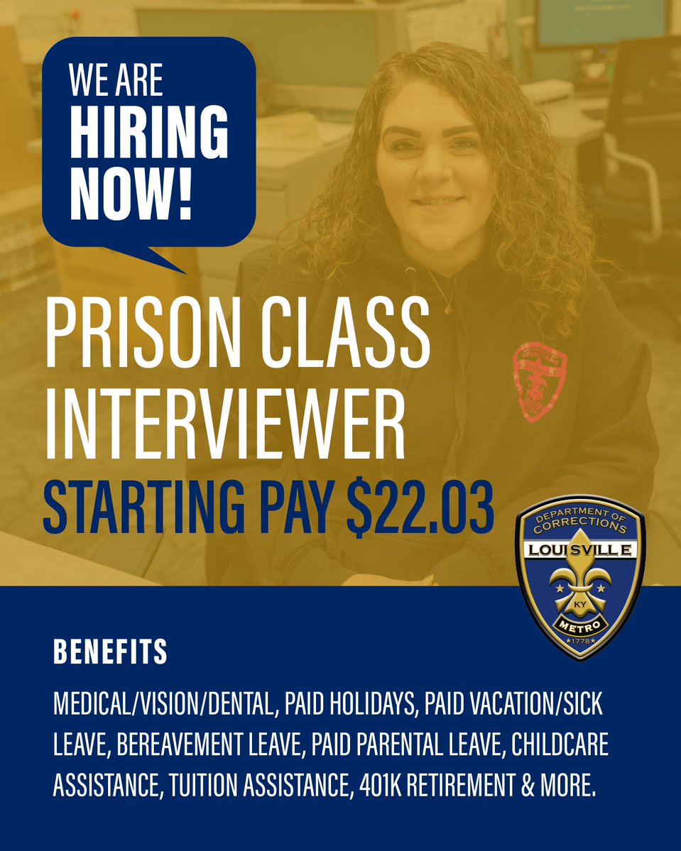 Ready for a new opportunity? We’re hiring Prison Class Interviewers starting at $22.03/hr. Join a team that values your skills and offers strong benefits. Apply now at lmdcjobs.com.