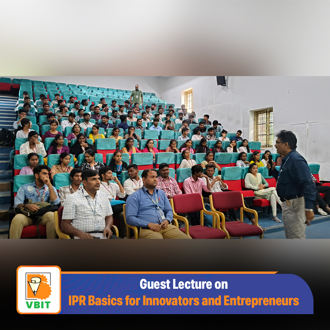 VBITHYD's tweet image. Empowering Innovation Through Knowledge!

The Department of Civil Engineering and CSE (Data Science) successfully organized an insightful Guest Lecture on 29th November, 2025 on the topic “IPR Basics for Innovators and Entrepreneurs.

#VBIT #GuestLecture #IPR #Innovation