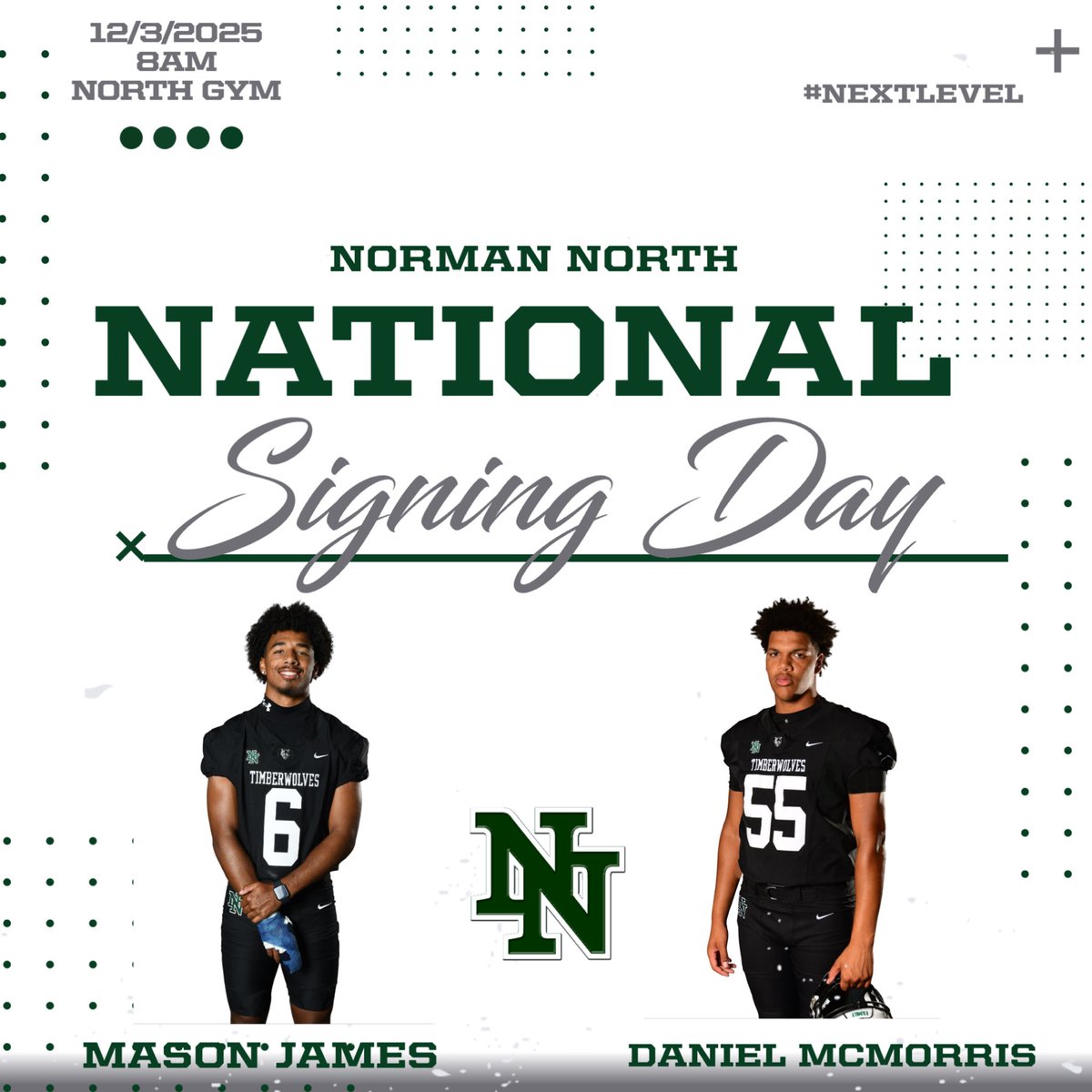 Join us tomorrow at 8am in the North Gym to celebrate these two guys and their next level accomplishment!