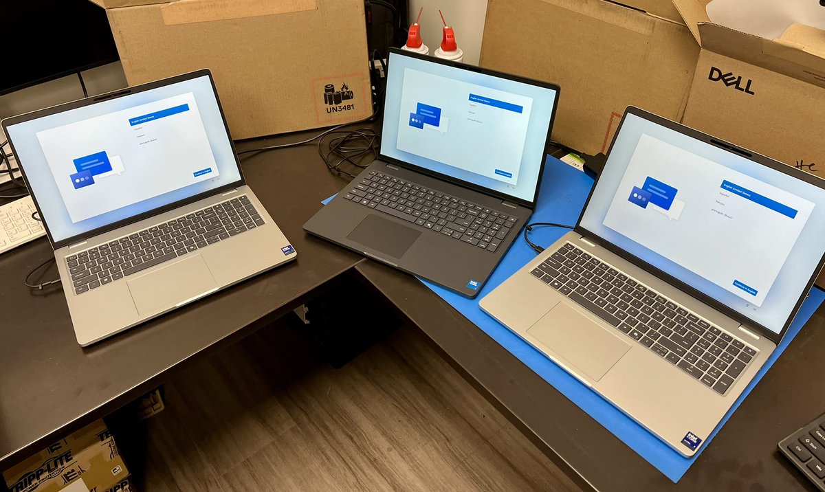 Setting up new computers for a client in Kansas City.