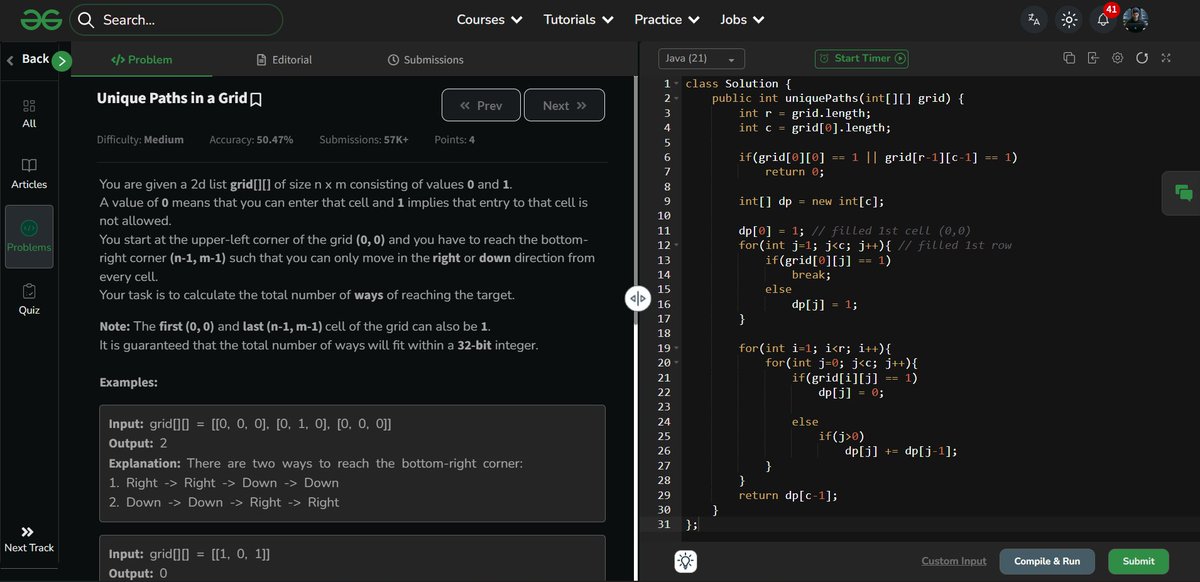 amanhaidry's tweet image. 🗓️Day-132/365 | #365DaysOfCode 💻| @geeksforgeeks

#DP in #DSA
✅Unique Path in a Grid
✅Geek&apos;s Training
✅Max Path Sum in Matrix
✅Triangle Path Sum

#nationskillup #365DaysOfDSA #geeksforgeeks #gfg #365DaysOfcoding #java #DataStructuresAndAlgorithms