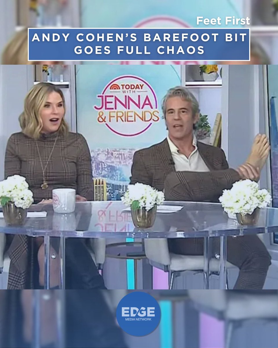 EdgeMediaNet's tweet image. Andy Cohen casually whipping out a bare foot on daytime TV like it’s nothing? ow.ly/hlPu30sREHO The gasp, the flex, the WikiFeet lore jumping out… this man stays accidentally feeding the internet. #AndyCohen