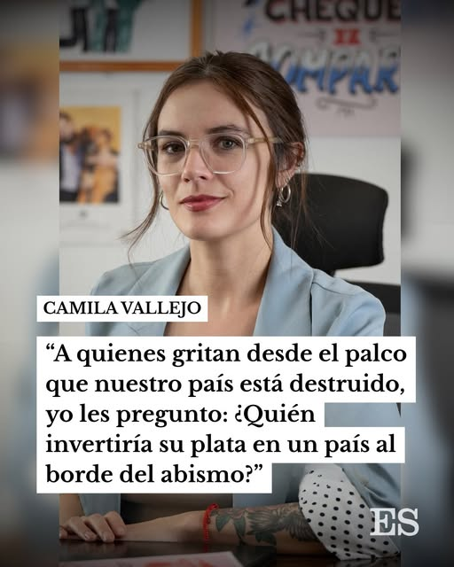 La ministra Camila Vallejo desmonta los “fantasmas económicos” con datos oficiales.
Tras recordar los titulares alarmistas que surgieron cuando Boric ganó en 2021, la vocera publicó un video donde contrasta esas narrativas con cifras reales:
• En 2022 se proyectaba un 1,7% de