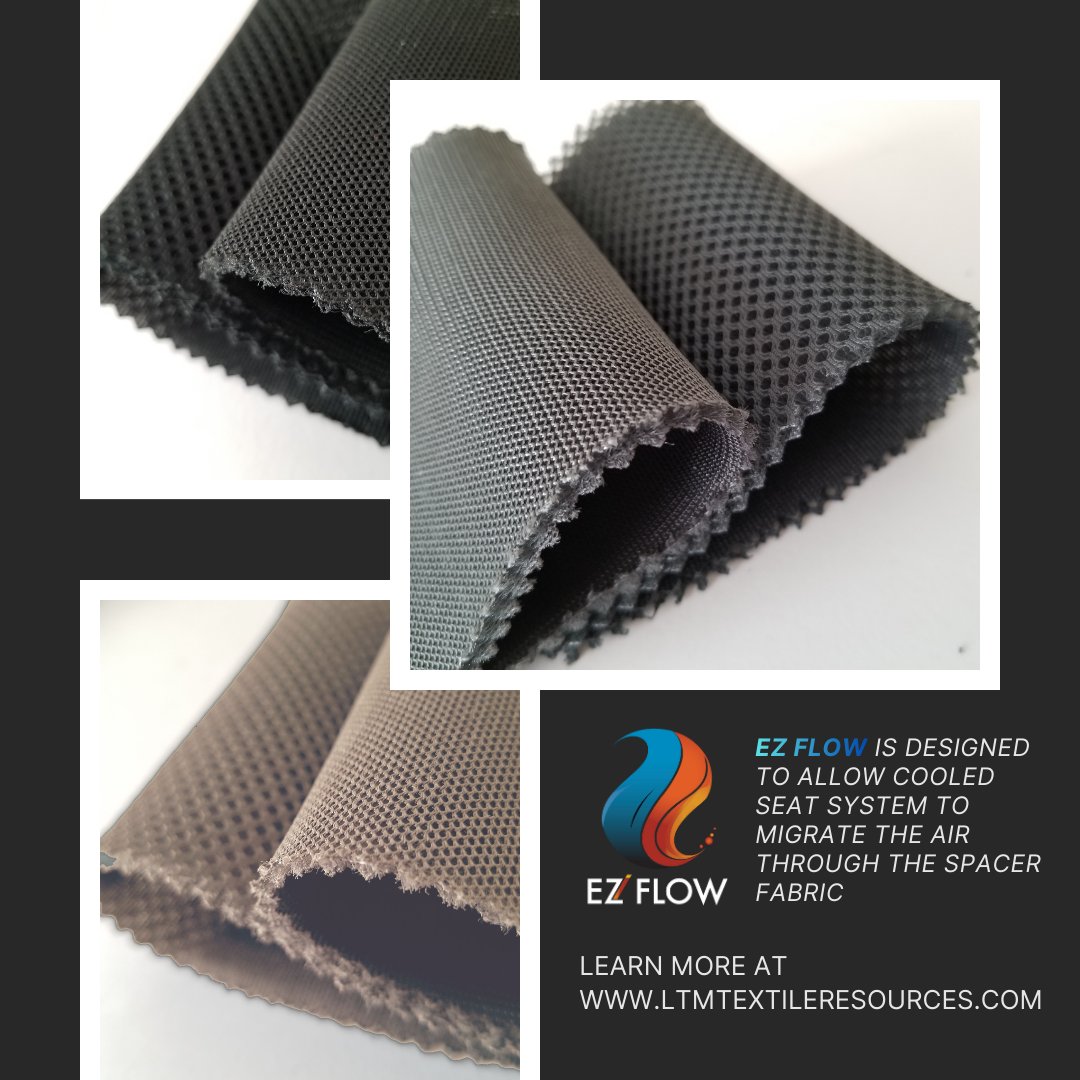 LTMtextiles's tweet image. 🔥EZ Flow🔥 is designed to allow cooled seat system to migrate the air through the spacer fabric...
👉EZ Flow - bigger mesh spacer fabric 
👉EZ Flowtex - smaller mesh spacer fabric.
#automotive #spacer #mesh #fabric #textile #seatcover #upholstery #hospitality #thehogring #design