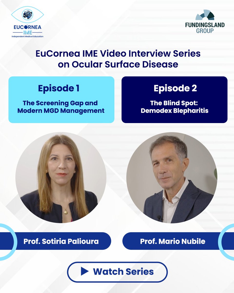 EuCornea IME Video Interview Series: Ocular Surface Disease

From overlooked meibomian gland dysfunction to underdiagnosed Demodex blepharitis, OSD can significantly impact surgical outcomes and patient satisfaction.

✨ Watch The Series: tfgedu.com/kuE3