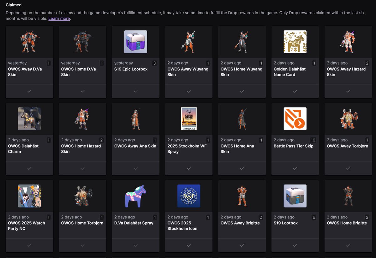 irlpachi's tweet image. Haven't received MOST of these. Where are they? @Blizzard_Ent @TwitchSupport