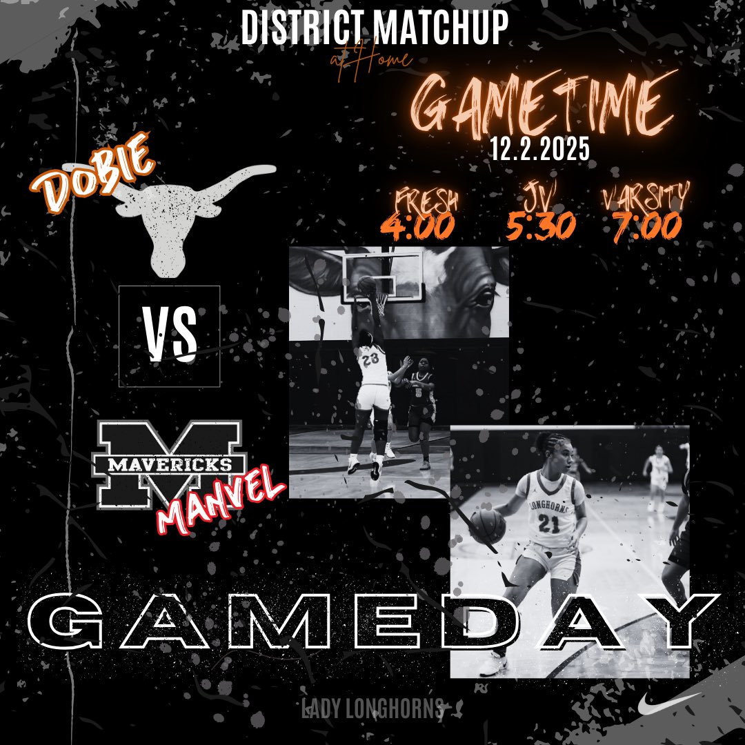 It’s GAAAMMMEEDAYYY!!!
Your Lady Longhorns are continuing district play tonight against the Manvel Mavericks! Come on out to the Main and check us out at home! 🤘🏀