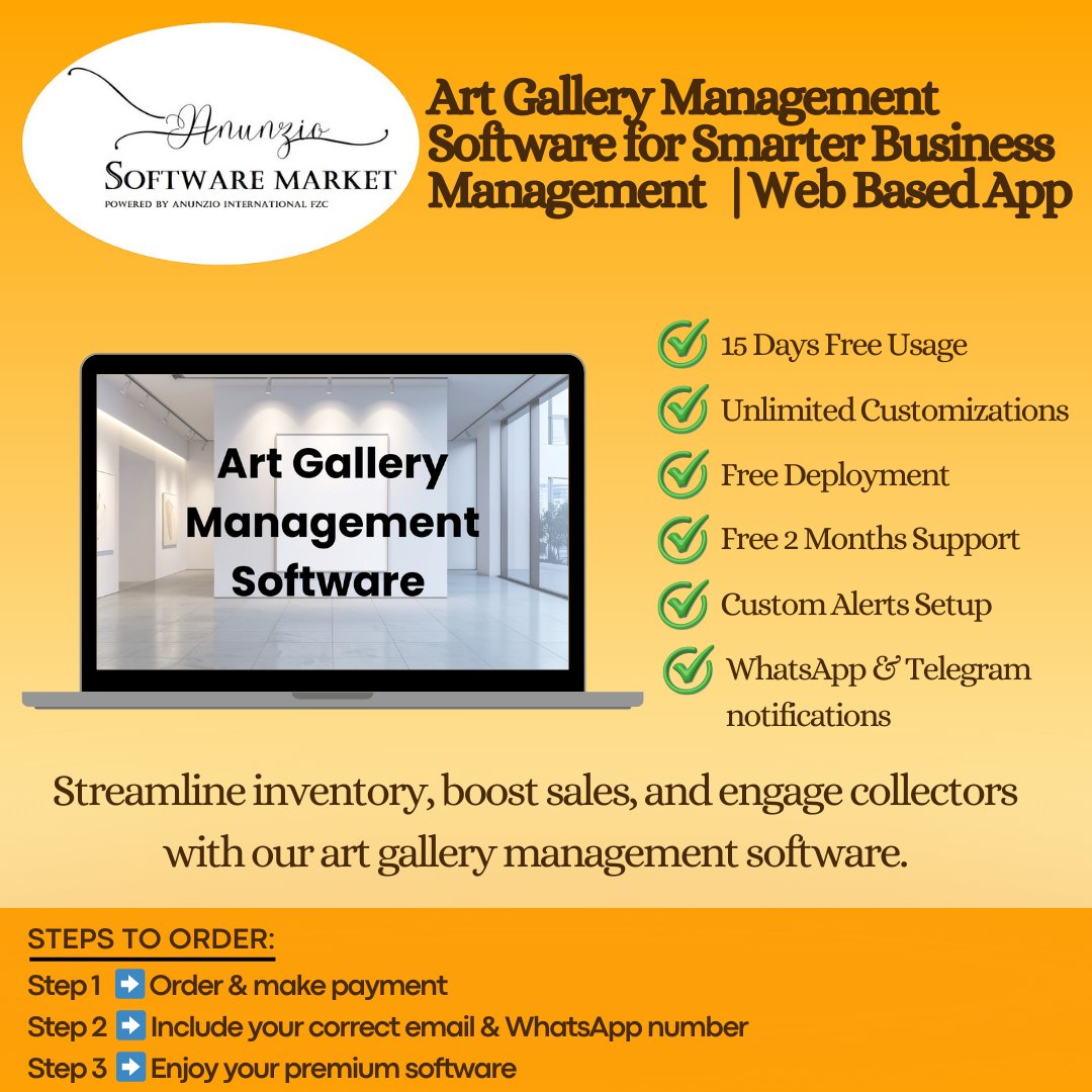 anunziosoftware's tweet image. Art Gallery Management Software for Smarter Business Management

Purchase with 15 days Trial:
anunziointernational.com/software/produ…

#softwaredevelopmentcompany #applicationmobile #webapp #application #software
