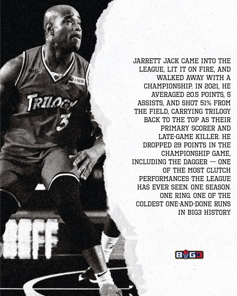 thebig3's tweet image. Jarrett Jack pulled up, won it all, grabbed Finals MVP, and bounced. One summer. One ring. The coldest one-and-done season the BIG3 has ever seen.