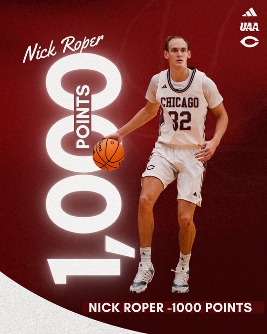 1️⃣0️⃣0️⃣0️⃣

Congratulations to Nick Roper for reaching 1000 career points this past weekend in St. Louis. #MaroonPride