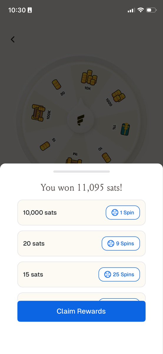 clayjseal's tweet image. Hit a 10k wedge on the new spin wheel @fold_app