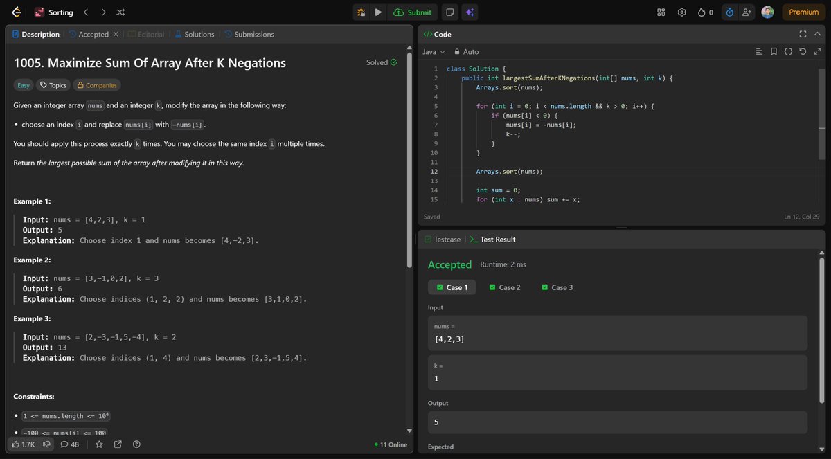 madhavtiwari24's tweet image. Day 215 of #365DaysOfLeetCode ✅Just solved LeetCode problem No. 569! Let’s keep pushing! #LeetCode #CodingChallenge #ProblemSolving