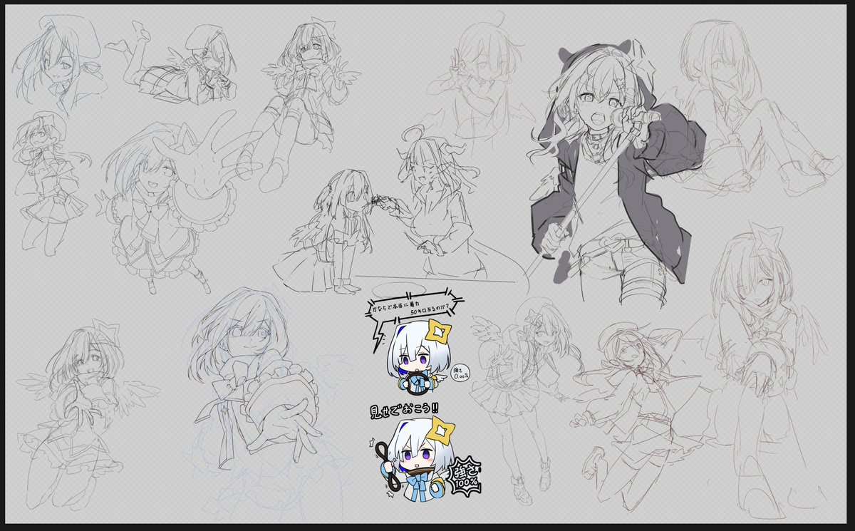 I drew a lot of sketches of Kanata in the past, but I never had the ability to finish them, and now I'm about to lose her.🥲 