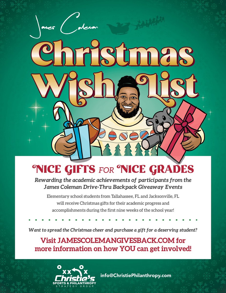 biggameJames_36's tweet photo. Gifts for Good Grades is an initiative that’s close to my heart because it celebrates students who are putting in the effort to do better.
This Giving Tuesday, I’m asking for your support to help continue that mission. We’ll be visiting schools in Tallahassee and Jacksonville to deliver gifts to students who have made real progress this year, academically and behaviorally.

Let’s remind them that effort matters.
Donate today through the link below 
https://t.co/HIwuc7r28F 

Each kid is getting $30 towards gifts and we will have the Amazon shopping list next week for those who want to buy individual gifts as they shop.