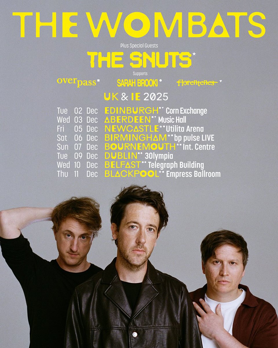thewombats's tweet image. Our UK &amp;amp; IE tour kicks off TONIGHT. Final chance to grab your tickets to see us 🥳 thewombats.co.uk/live

#thewombats #ontour #live