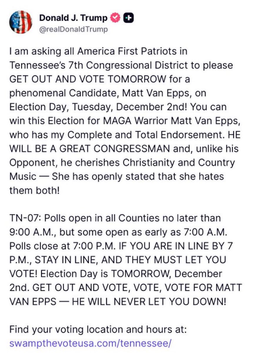 Middle TN, make a plan to vote today. Take 5 people with you. Get in line and stay in line! The state depends on it!!!