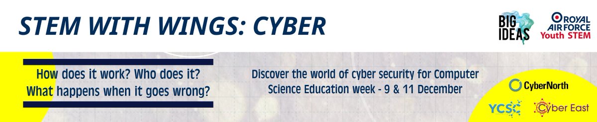 CareersHubES's tweet image. Ever wondered who keeps our digital world safe? 🌐

Join STEM With Wings: Cyber for free interactive workshops on cyber security for ages 8–14 during Computer Science Education Week.

📆  9 &amp;amp; 11 Dec

Find out more: bit.ly/43Z7haf

#CyberSecurityEducation #STEMLearning