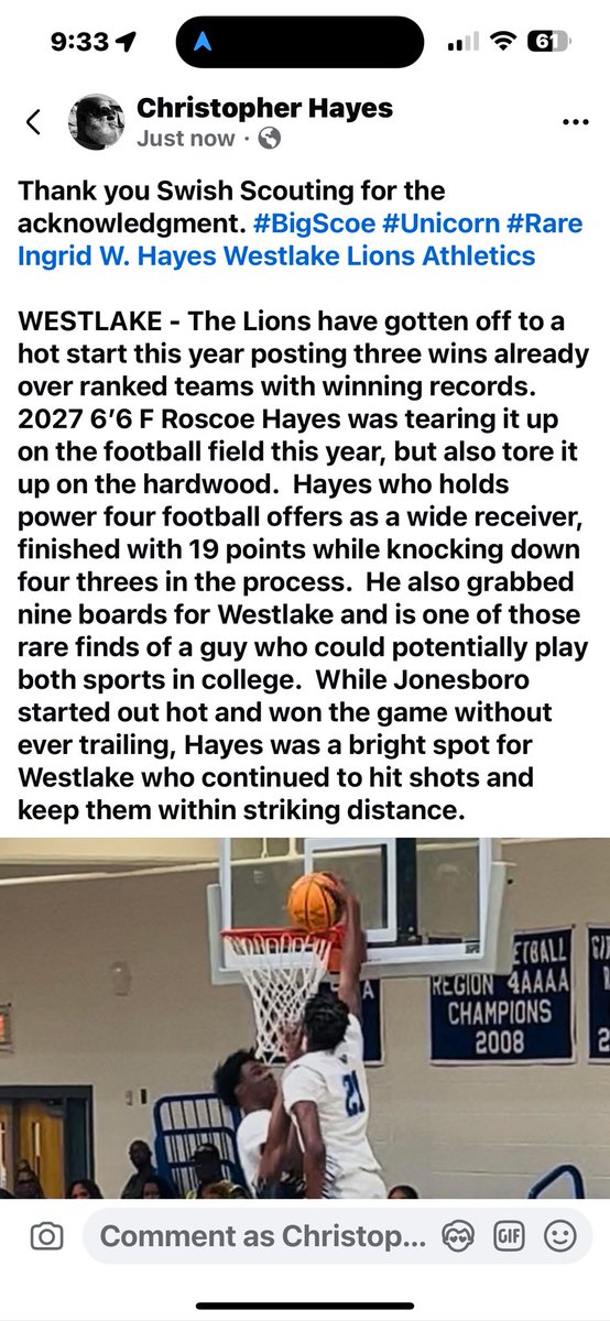 therealroscoe11's tweet image. Unicorn #different #BigScoe @WestlakeFB1 @WestlakeBoysBB @RecruitWestlake @AE5Basketball @TEwracademy @Rivals @RecruitGeorgia @247recruiting @swish_scout