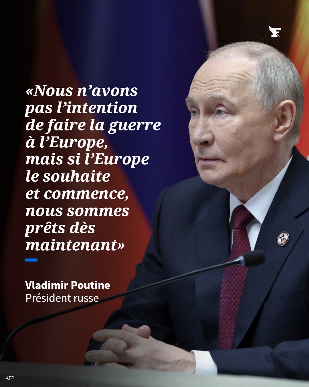 EN DIRECT - Vladimir Poutine acuse les Européens de vouloir «empêcher» les efforts américains visant à mettre fin à la guerre en Ukraine. «Ils n’ont pas de programme de paix, ils sont du côté de la guerre», a-t-il ajouté. →