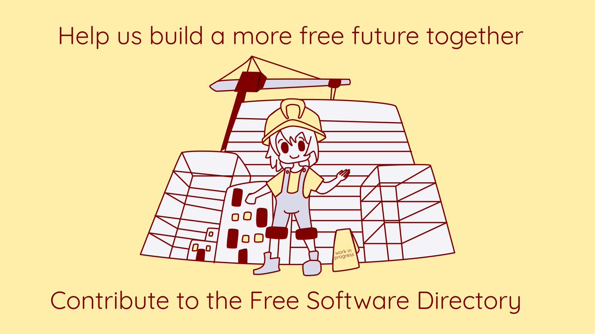 fsf's tweet image. Interested in helping #FreeSoftware users find freedom-respecting programs by updating the Free Software Directory (FSD)? Please consider joining the FSD meeting this Friday on IRC. Read more at: fsf.org/events/fsd-202… #FreeSoftwareDirectory #FSF