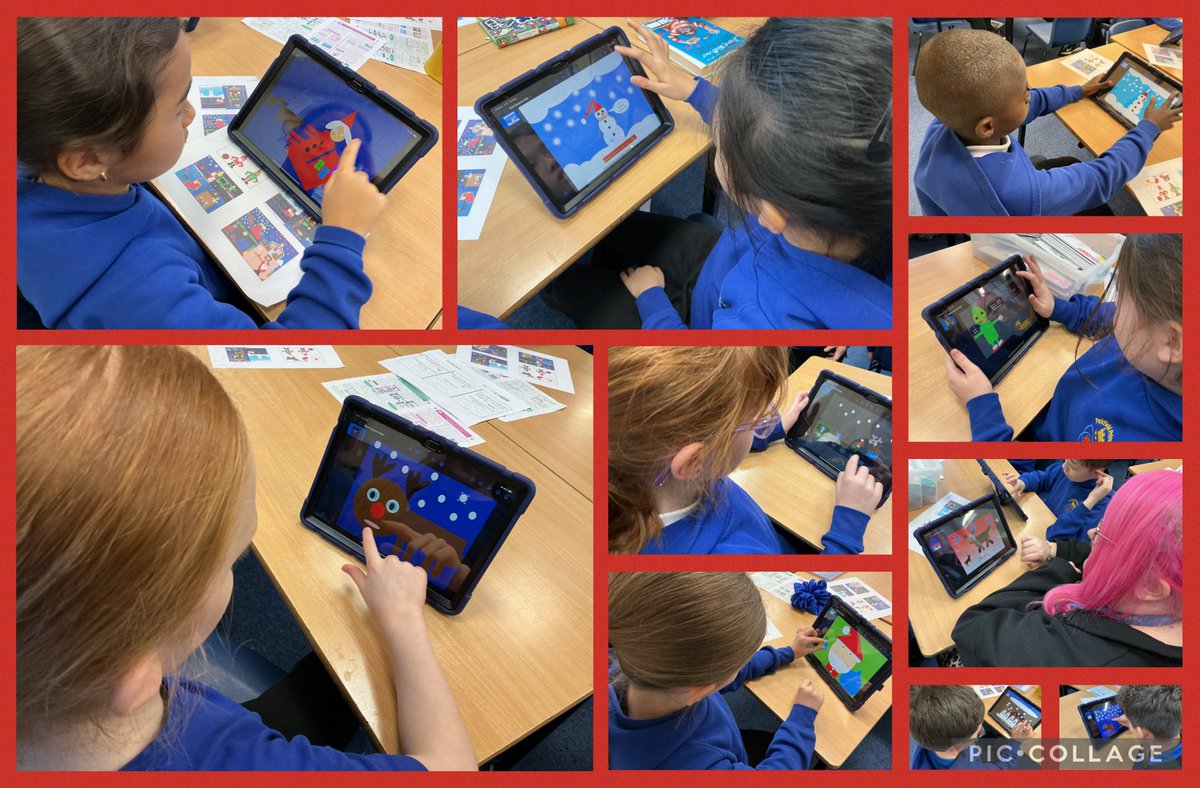 Parkfield's tweet image. #Y5 did some fantastic Christmas-themed shape pictures in #Computing this afternoon.