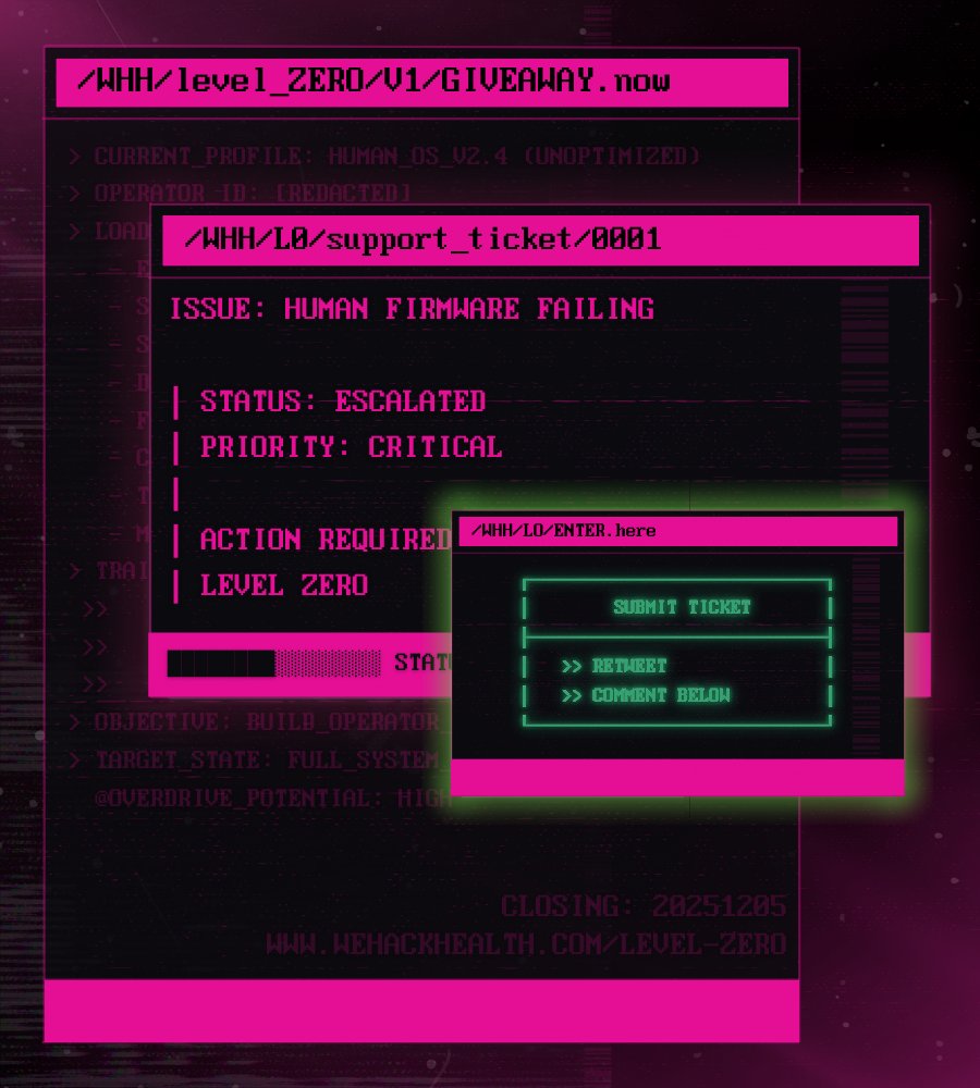 We are giving away 1 free spot for level ZERO. 

If you are a cyber pro or tech bro and want a full system reset - now is your chance. 

To enter:  🔄 retweet 
Bonus entry: 💬 comment below - 1 thing you want to fix in the new year. 

Winner announced Friday. 

#wehackhealth