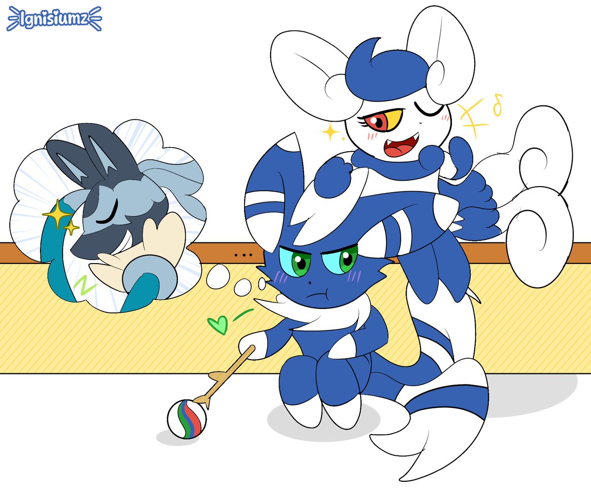 Ignisiumz's tweet image. Meowstic still waiting for their Mega