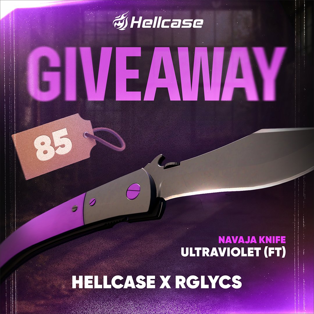 🎁$85 Navaja Knife | Ultraviolet💜

To enter:
✅Retweet &amp; Like,
✅Follow: <a href="/rgLyCS/">rgly</a>, <a href="/hellcasecom/">Hellcase🔥</a>,
✅Tag a friend.

🍀Good Luck!
⏰Ends in 7 days!

#CS2 #CS2Giveaway