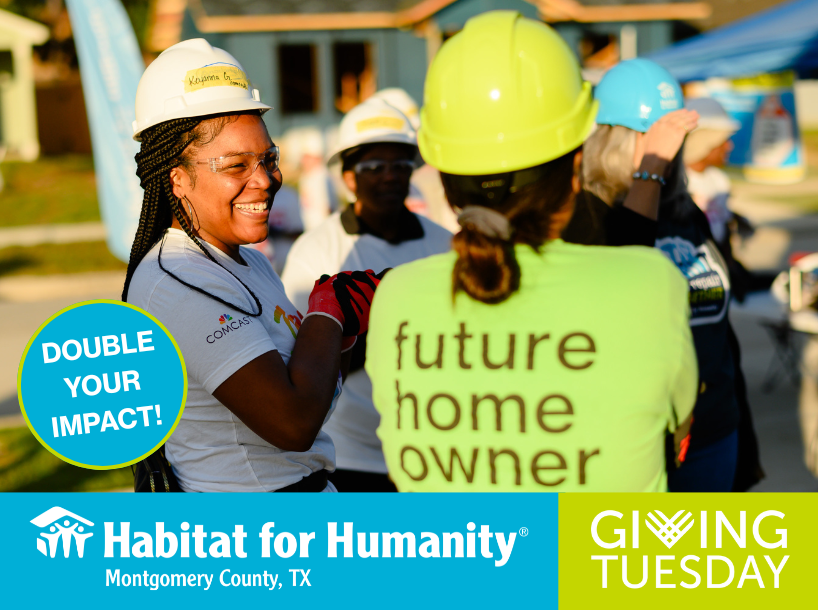HabitatMCTX's tweet photo. Today is #GivingTuesday! Every donation made today will be MATCHED dollar for dollar up to $10,000 thanks to a generous anonymous donor.

Help us reach the full match and lift more families into safe, affordable homes.

Give today and DOUBLE your impact: https://t.co/Y9zQbJj1u1 https://t.co/WWS3YsEMpu