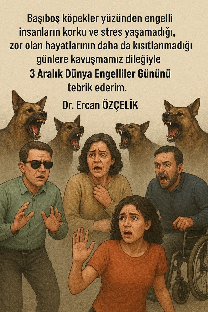 _ErcanOzcelik's tweet image. #BaşıboşKöpekler yüzünden engelli insanların korku ve stres yaşamadığı, zor olan hayatlarının daha da kısıtlanmadığı günlere kavuşmamız dileğiyle, 3 Aralık #DünyaEngellilerGünü&apos;nü tebrik ederim.
@tcbestepe @tcailesosyal @saglikbakanligi @TC_icisleri @csbgovtr @TCTarim @GusoderX