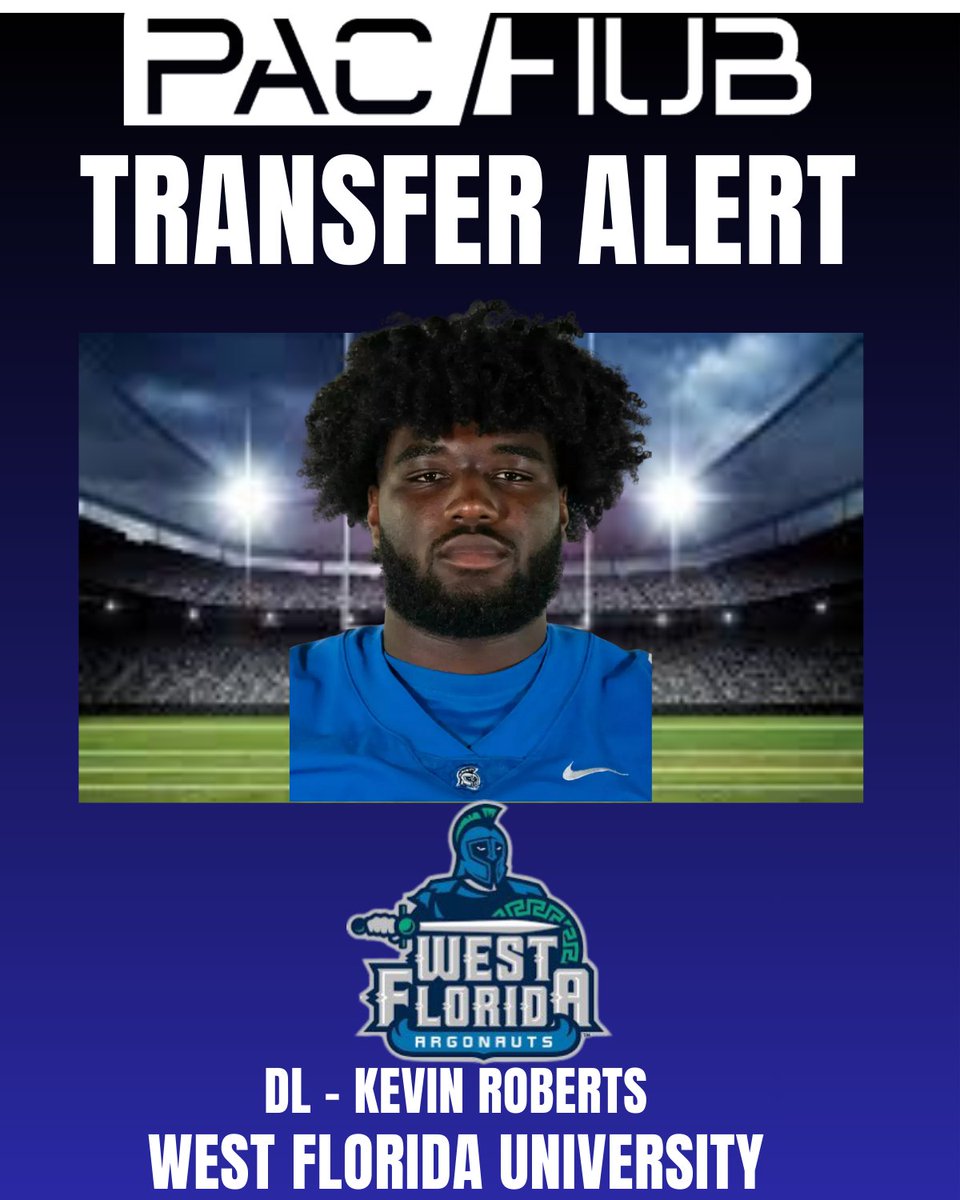 PacHub_'s tweet photo. TRANSFER ALERT - University Of West Florida DL Kevin Roberts has entered the transfer portal! Keep an eye out!

@KevinRobertsss https://t.co/CyXEuMzf0S