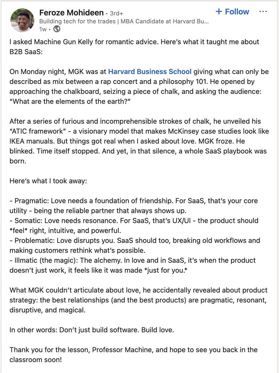 colsoncontent's tweet photo. i meant to post this forever ago. when mgk gave a talk to harvard students, here is one student’s recap. 📚 https://t.co/TMnXBeteHj