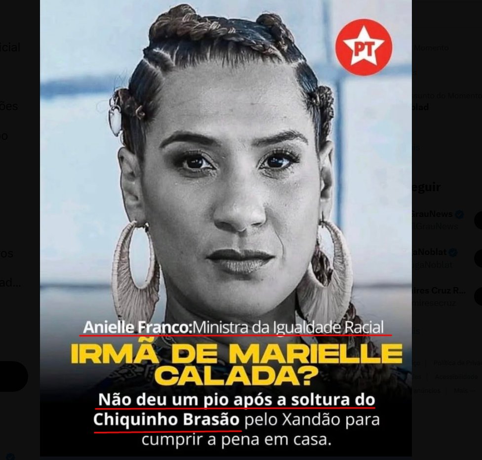 WilshawElise's tweet image. Pergunta que não quer calar! 
- PORQUE A MINISTRA ANIELLE FRANCO, NÃO DEU UM PIO SOBRE O ASSASSINO DE MARIELLE ESTAR SOLTO EM CASA ?