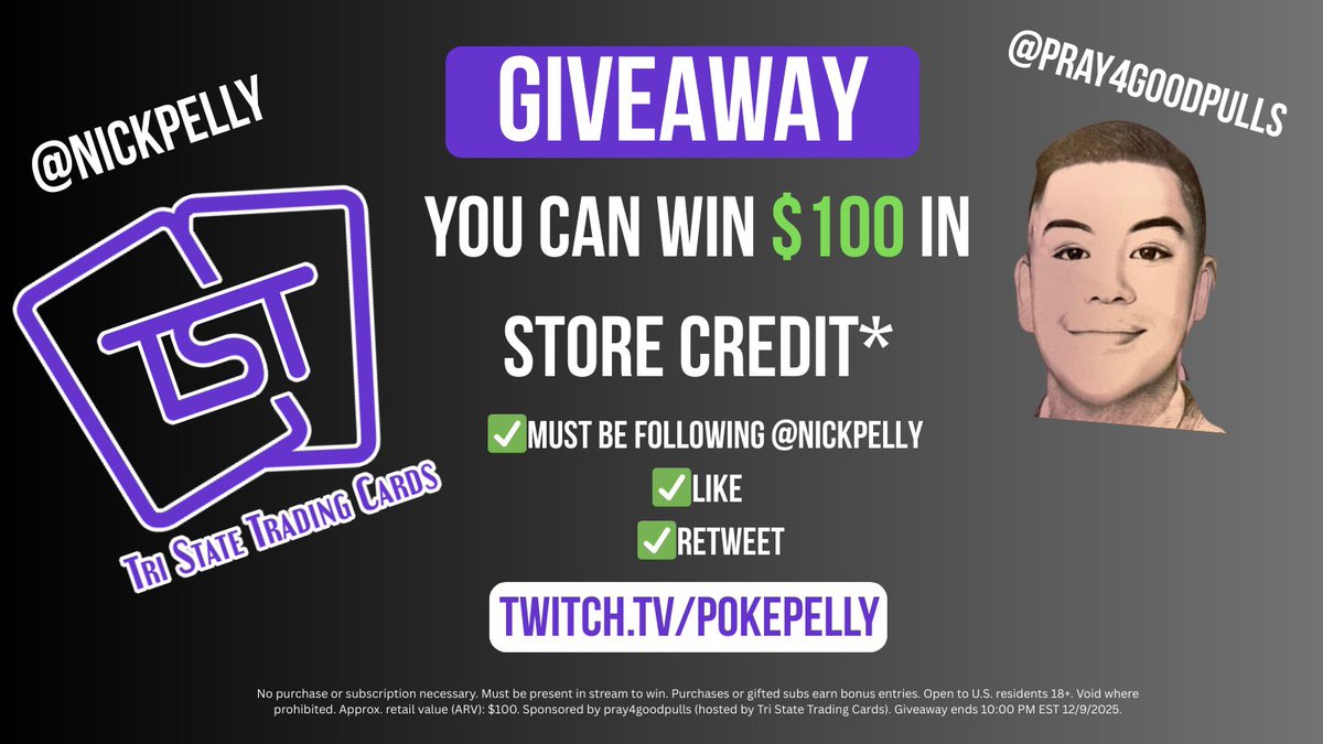 Day 3 of a Jem’s 12 days of Christmas Giveaways!

Today I’ll be giving away $100 in credit for <a href="/NickPelly/">Pelly</a> store.

To enter;
Like
Follow <a href="/NickPelly/">Pelly</a> (Imma check)
Retweet

Winner will be selected 12/9 at 10pm est.
(Shipping is paid by the winner so this is open to anyone) 

GL!