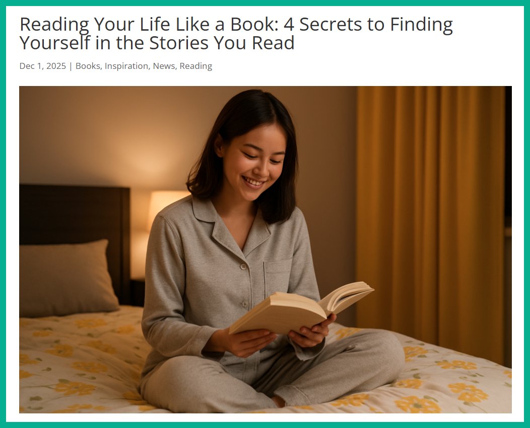 cbannerman01's tweet image. New on the blog: Reading Your Life Like a Book
Some stories entertain. Others hold up a mirror.
This quick read shares 4 simple ways to find your own story inside the ones you read.

bannermanbooks.com/reading-your-l…
#BookLovers #ReadersOfInstagram #BookBlog