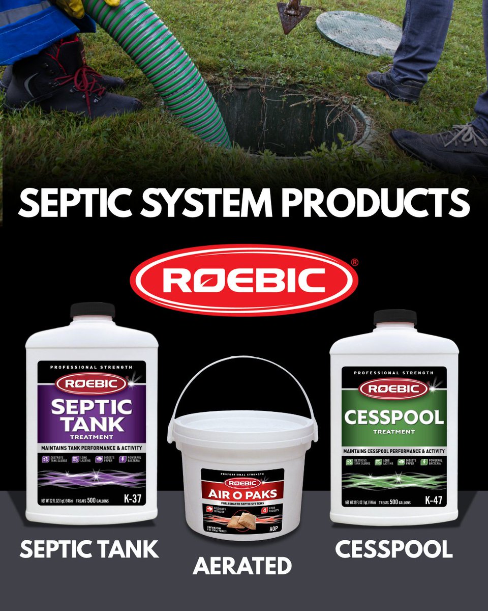 Every system is different, but Roebic has a solution for each. Whether you’re maintaining a septic tank, cesspool, or aerated treatment unit, Roebic’s targeted bacterial products keep everything working efficiently and odor-free. 🌱

roebic.com/product/bacter…