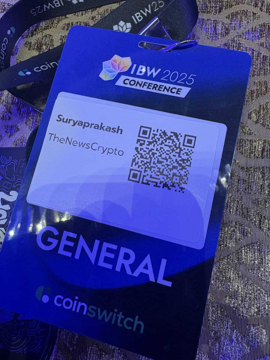 surya11112000's tweet photo. Day 1 at @IBWofficial — incredible to connect with innovators from around the world shaping the next era of Web3. 🔗
#IBW2025 #IndiaBlockchainWeek #IndiaWeb3 #GlobalCrypto #BlockchainInIndia #Web3India https://t.co/4vuV2Us8eD
