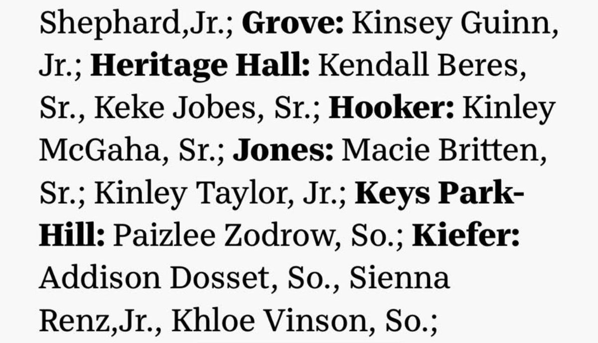 Oklahoman All State Honorable Mention
<a href="/TXGloryNEOK/">Texas Glory NEOK</a> <a href="/Strimp25/">Crissy Strimple</a> <a href="/CoachDreswick/">Jess Dreswick</a> <a href="/lexikinnaird/">Lexi Kinnaird</a> <a href="/Coach_Maples/">Sam Maples, MBA</a> <a href="/kasey_grif/">Kasey Griffith</a> <a href="/CoachErinBrown/">Erin Brown</a> <a href="/CoachRogerW/">Roger Wilson</a> <a href="/ShaleeRodriguez/">Shalee Rodriguez</a> <a href="/BayMcKittrick/">Bailey McKittrick</a> <a href="/coachweber_jess/">Jess Weber</a> <a href="/CoachJoshBarnes/">Josh Barnes</a>