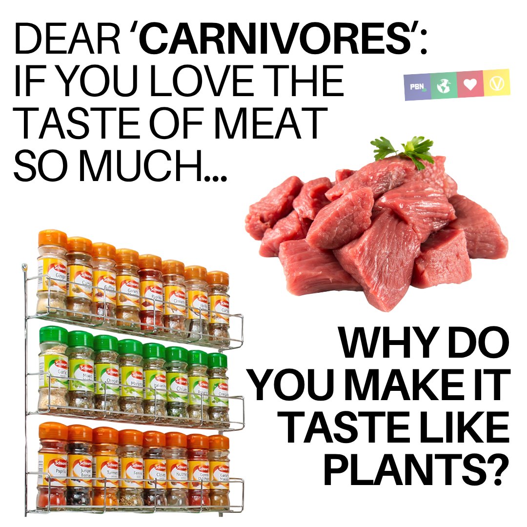 PlantBasedNews's tweet photo. It's almost like it's not the meat that you like the taste of...🙄 https://t.co/mh4Bwj6y9X