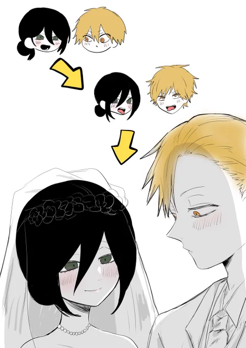 デンレゼ、この流れで結婚ifが来てもおかしくない気がしてきてこわい…ので先手を打って描いておこうの巻 